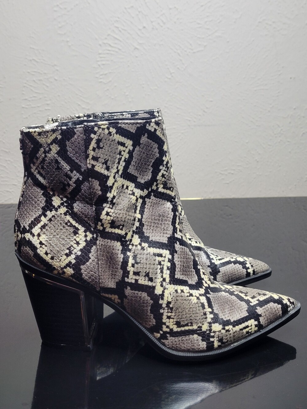 Circus by Sam Edelman Snakeskin Pointed Toe Ankle Boots - Size 7